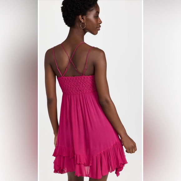 FREE PEOPLE FP Movement Women's Adella Slip Mini Dress in Rose Hypnotic Sz XS - Picture 7 of 9